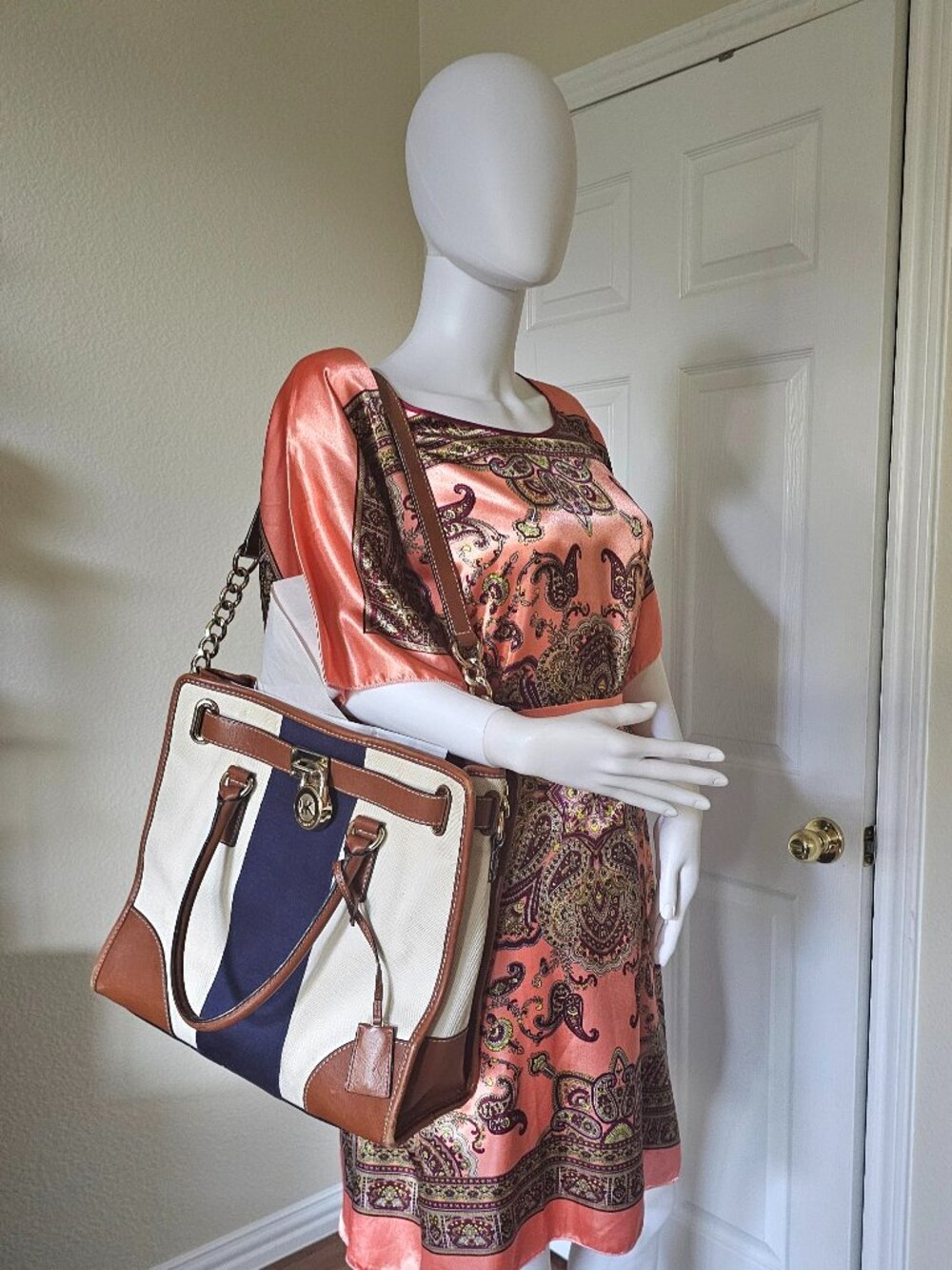 Michael Kors Hamilton Canvas & Leather Tote